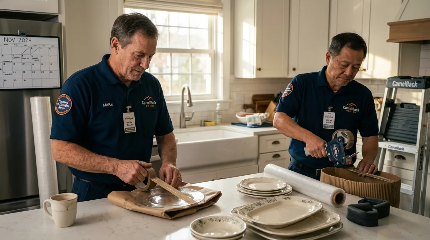 Professional crew packing kitchen dishware in Slocomb, AL